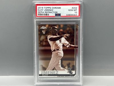 2019 Topps Chrome Eloy Jimenez Sepia Refractor RC #202 PSA Gem Mint 10