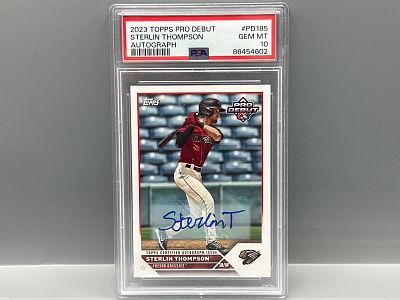 2023 Topps Pro Debut Sterlin Thompson Auto #PD185 PSA Gem Mint 10