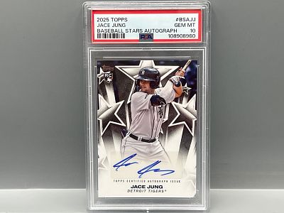 2025 Topps Jace Jung Baseball Stars RC Auto #BSAJJ PSA Gem Mint 10