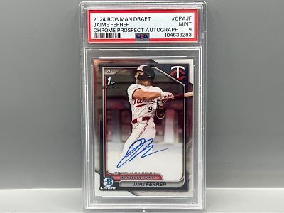 2024 Bowman Chrome Draft Jaime Ferrer 1st Bowman RC Auto #CPAJF PSA Mint 9