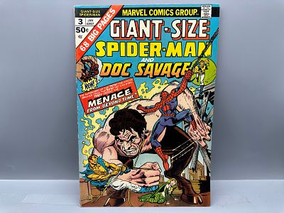 Marvel Comics Giant-Size Spider-Man and Doc Savage #3 Featuring Menace From Beyond Time January 1975