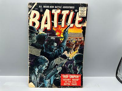 Atlas Comics Battle #54, Korean War Stories with Gene Colan Art, September 1957