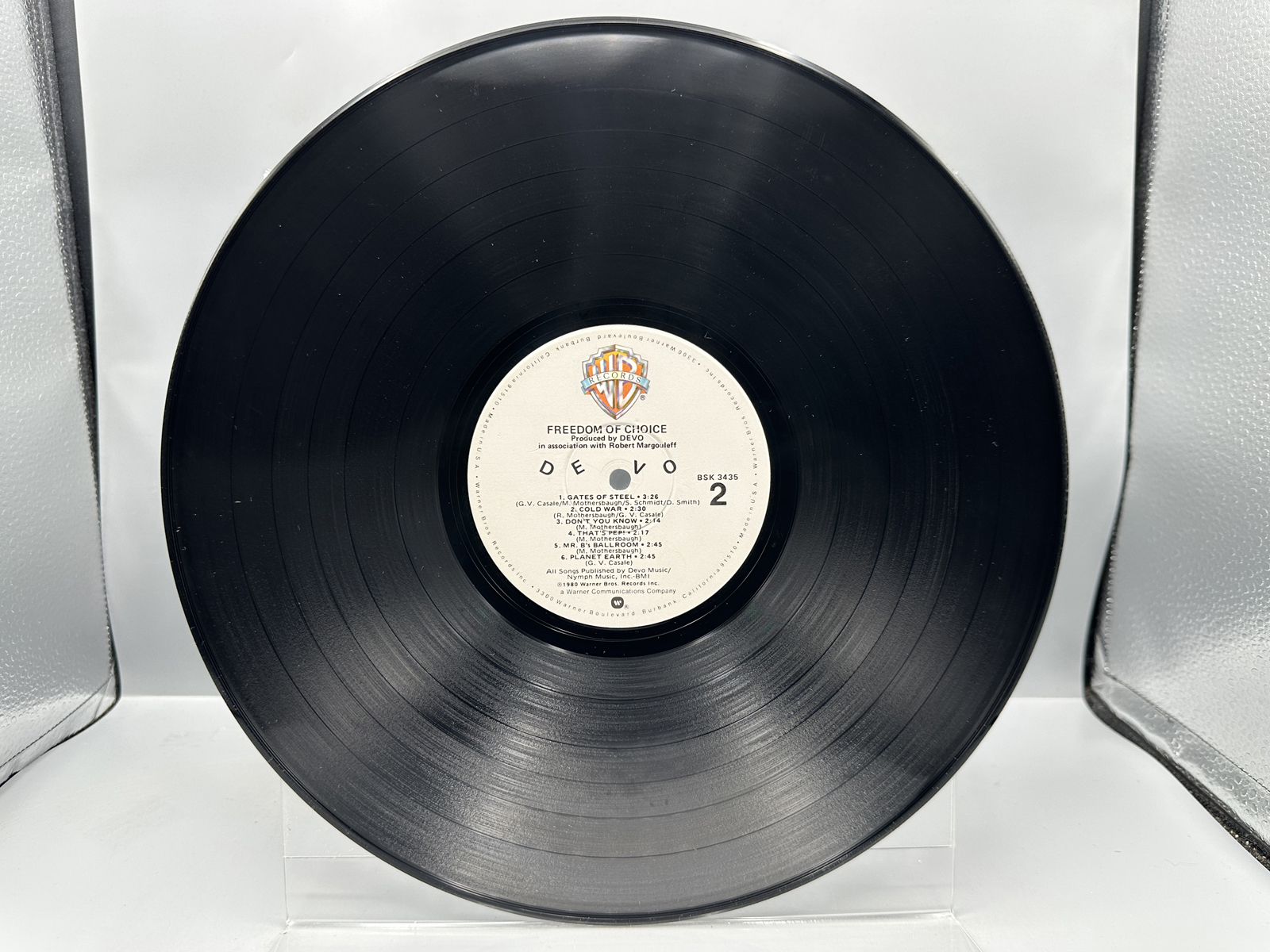 Devo: Freedom Of Choice (1980), printed inner sleeve with credits & Devo catalog/fan club info