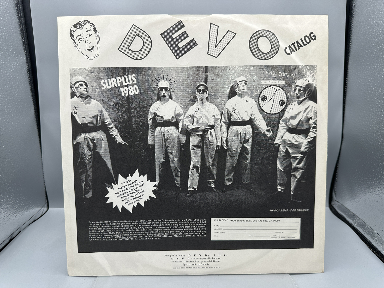 Devo: Freedom Of Choice (1980), printed inner sleeve with credits & Devo catalog/fan club info