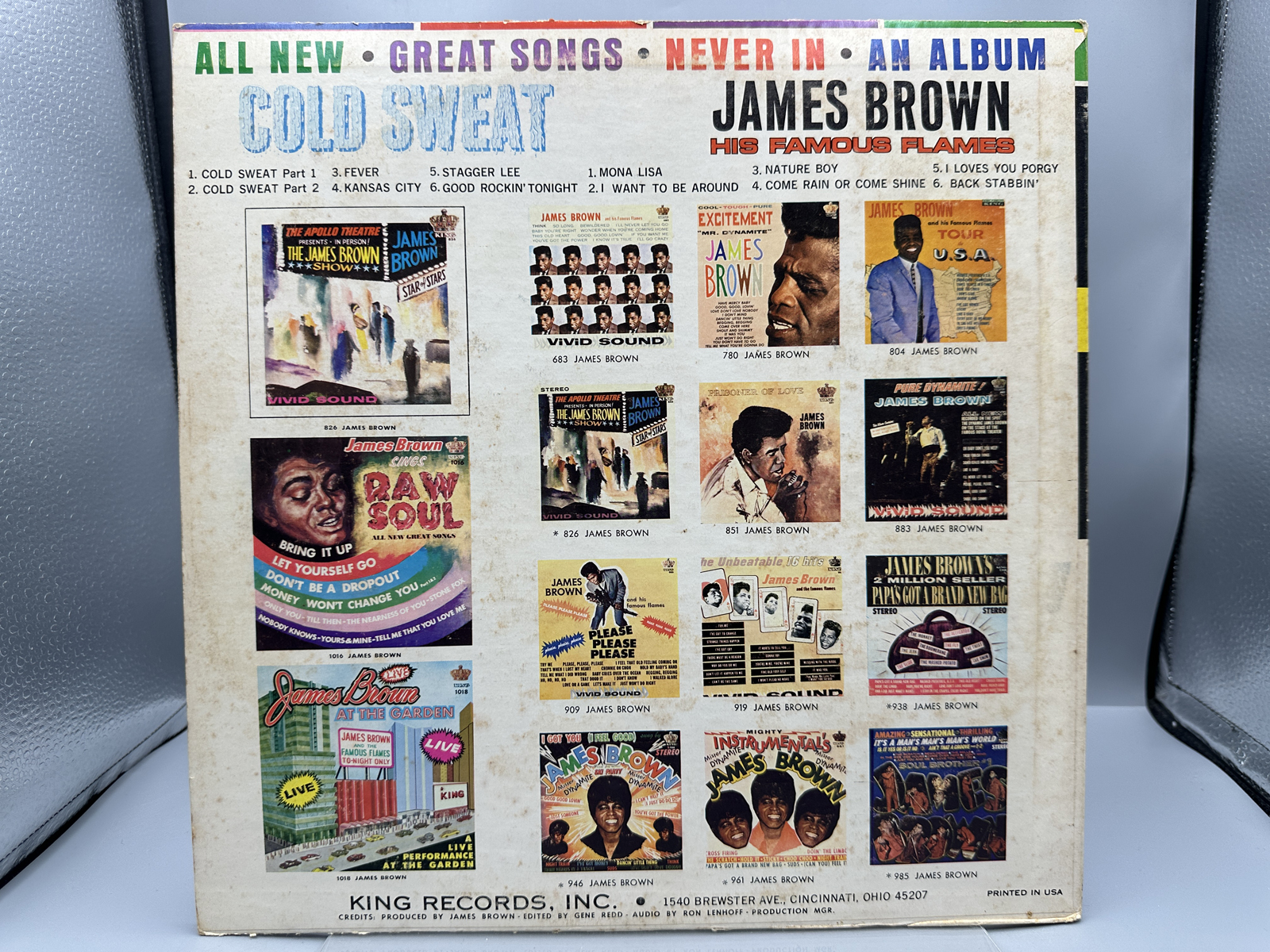 1967 King Records James Brown And The Famous Flames Cold Sweat Red Label Vinyl Album - KS-12-1020