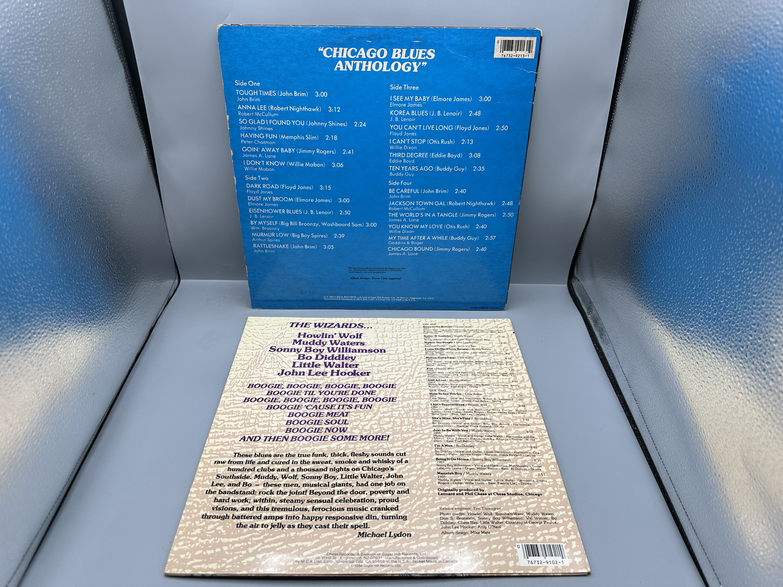 Two (2) LP Lot - Chicago Blues Anthology (1984), Chess Masters Double Album, 2 LPs, cover shows minor edge wear; and Wizards From The Souths