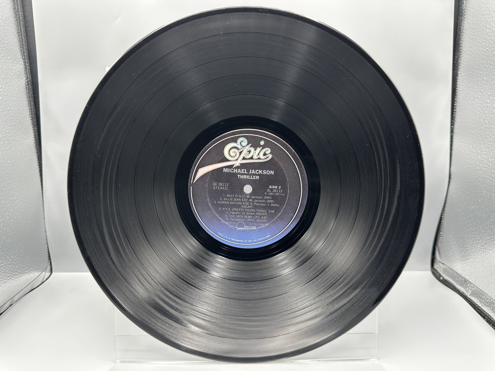 1982 Epic Records Michael Jackson Thriller Vinyl Album W/ Co Producer Credits - QE 38112