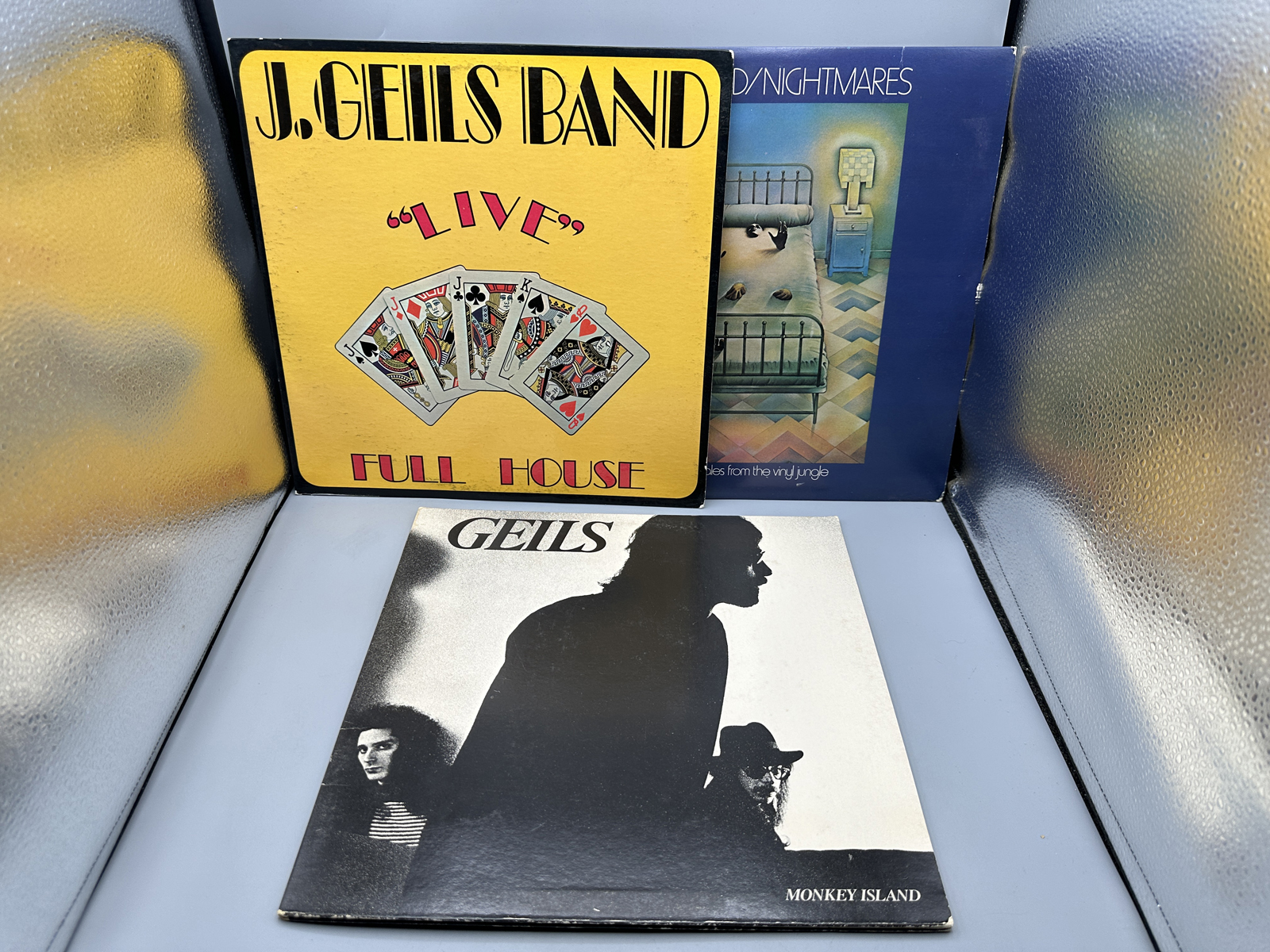 J. Geils Band (3 LP Lot): Live - Full House (1972); Nightmares And Other Tales From The Vinyl Jungle; and Monkey Island (1977), gatefold