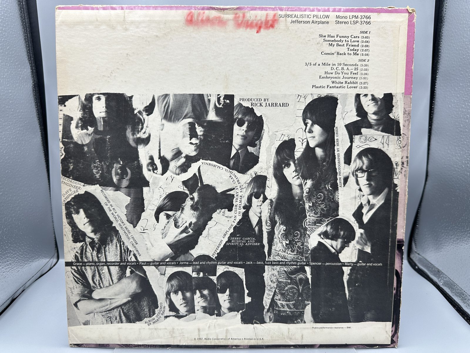 1967 RCA Victor Records Jefferson Airplane Surrealistic Pillow Vinyl Album - LSP-3766