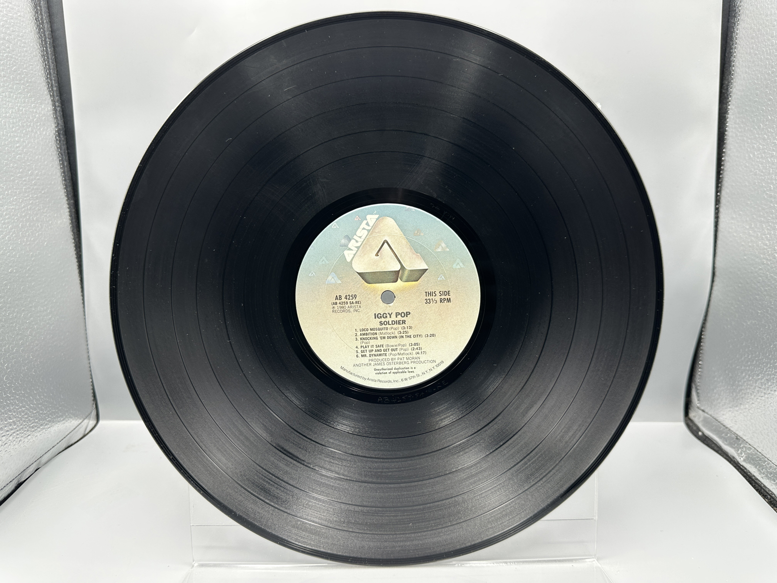 1980 Arista Records Iggy Pop Soldier Vinyl Album - AB 4259