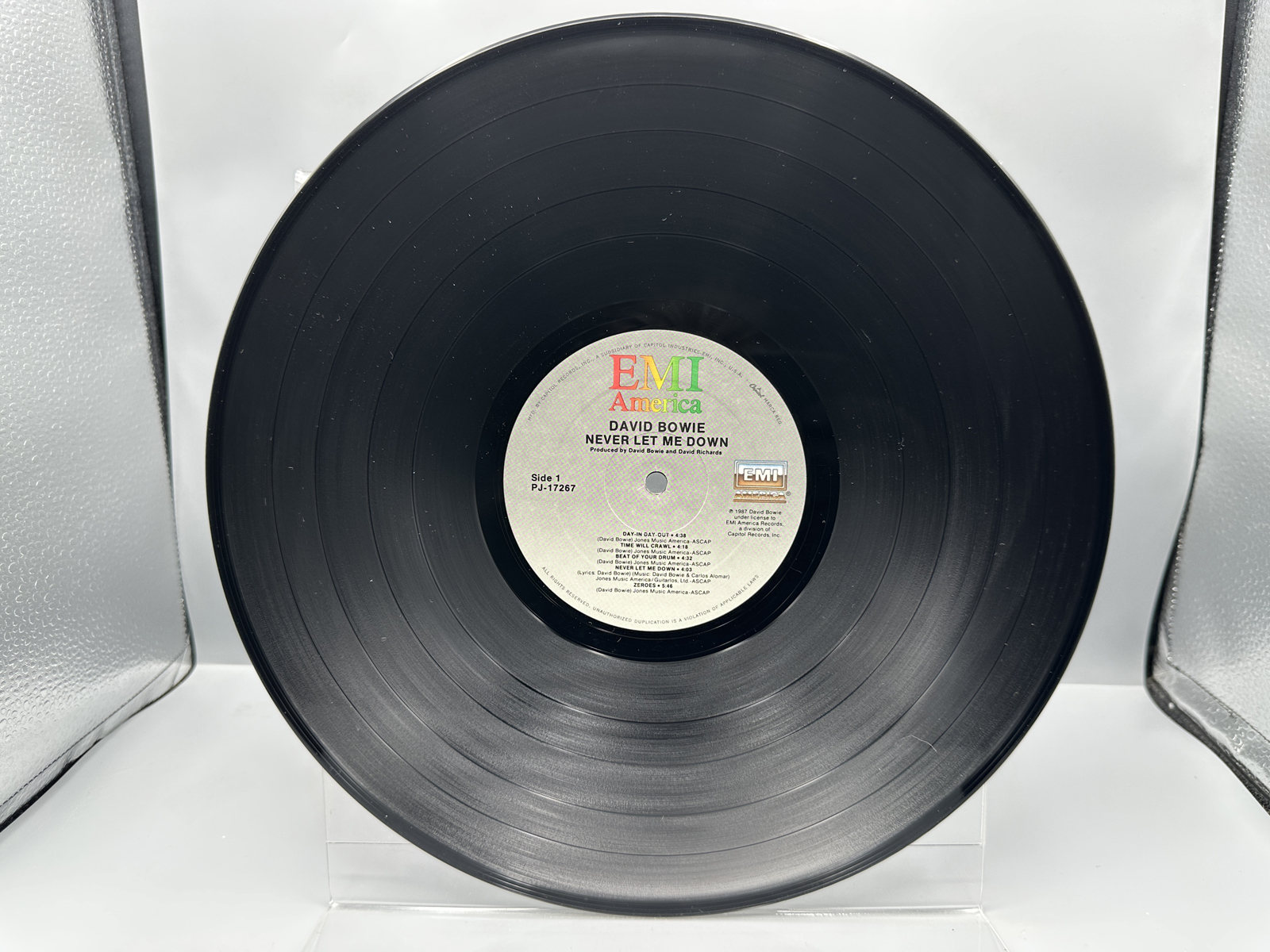 1987 EMI America Records David Bowie Never Let Me Down Vinyl Album - PJ-17267