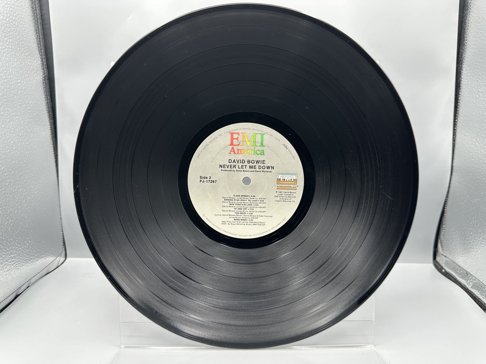 1987 EMI America Records David Bowie Never Let Me Down Vinyl Album - PJ-17267