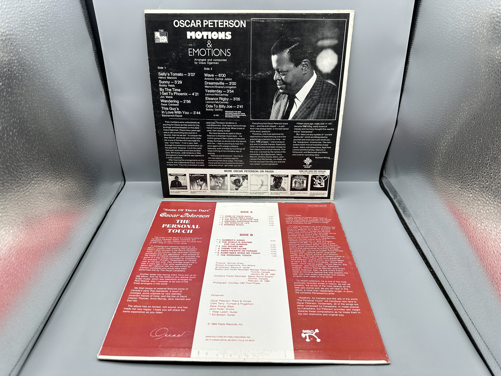 Oscar Peterson (2 LP Lot): Motions & Emotions (1981), and Oscar - The Personal Touch (1982)