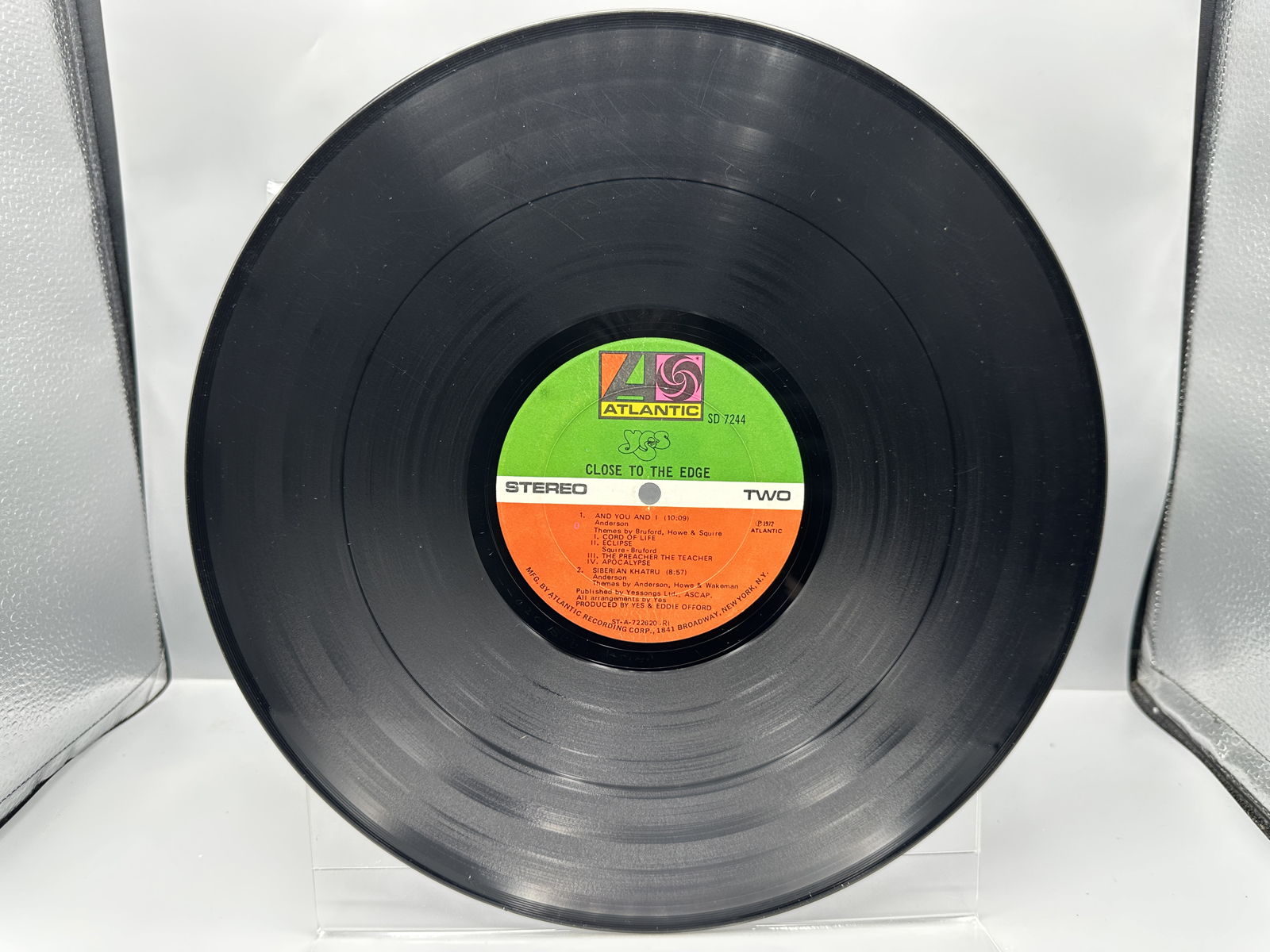 1972 Atlantic Records Yes Close to the Edge Vinyl Album - SD 7244