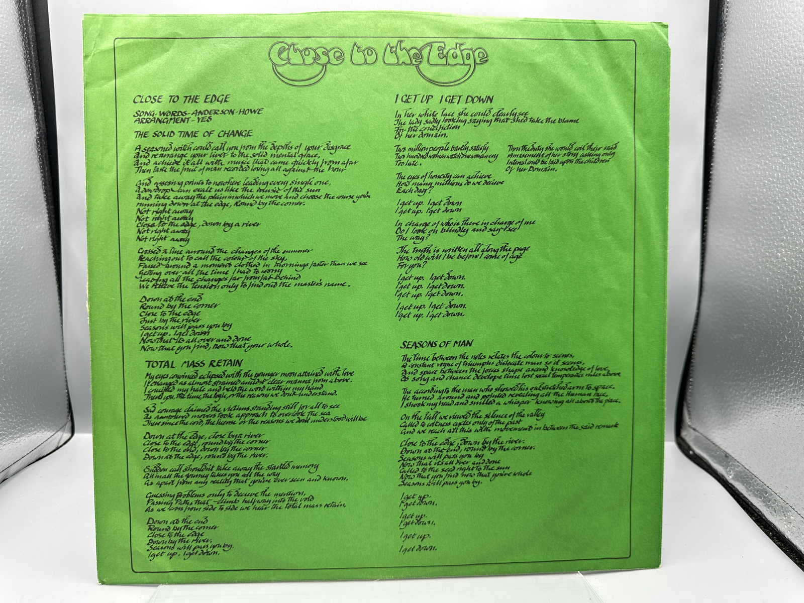 1972 Atlantic Records Yes Close to the Edge Vinyl Album - SD 7244