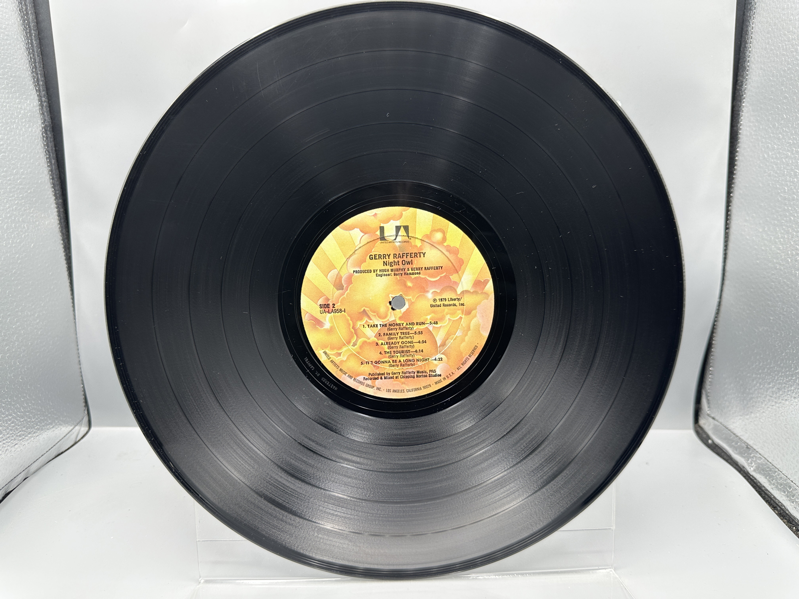 1979 United Artists Records Gerry Rafferty Night Owl Vinyl Album - UA-LA958-I
