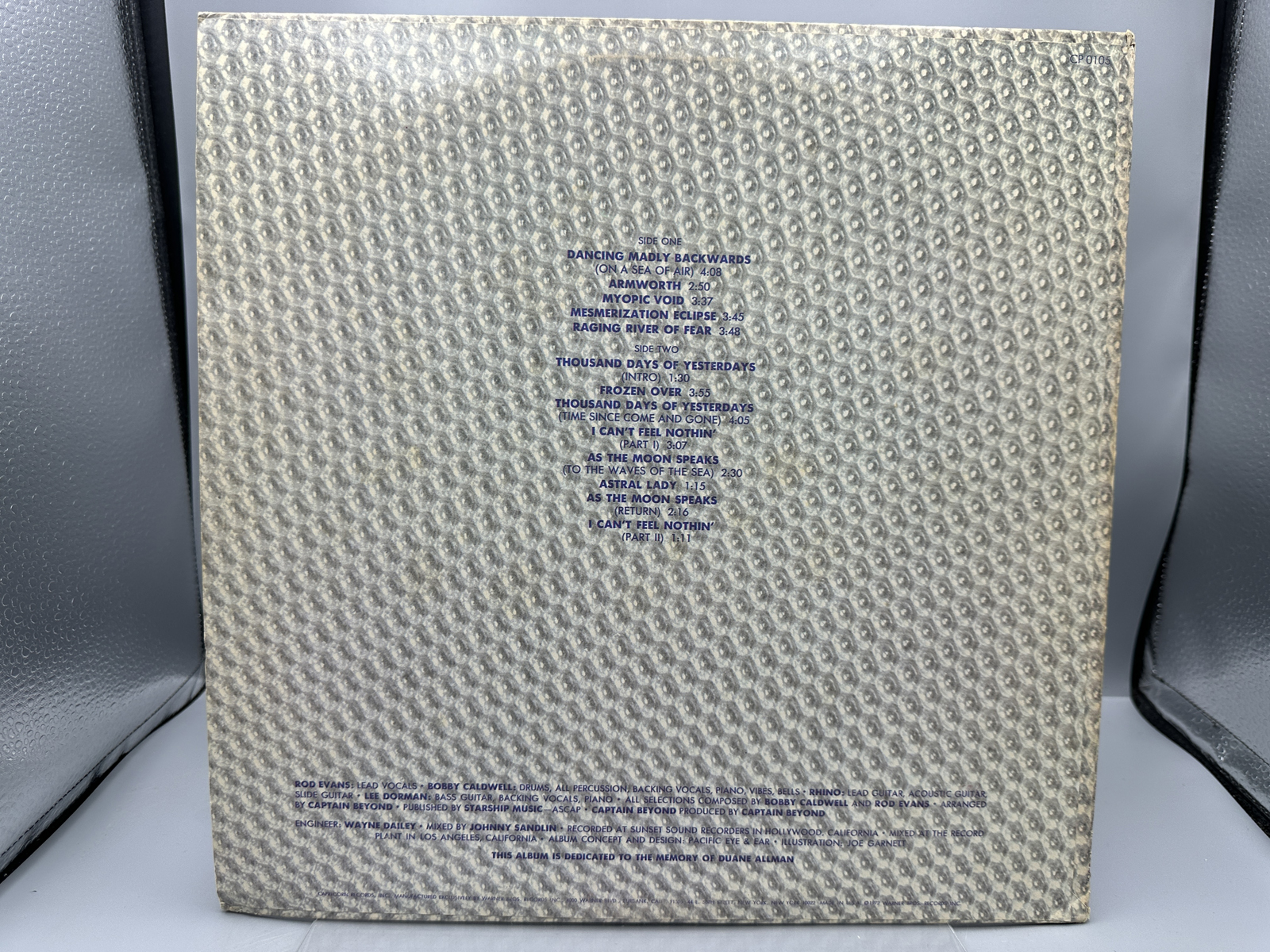 Captain Beyond: Self-titled (1974), previous owner initials on cover