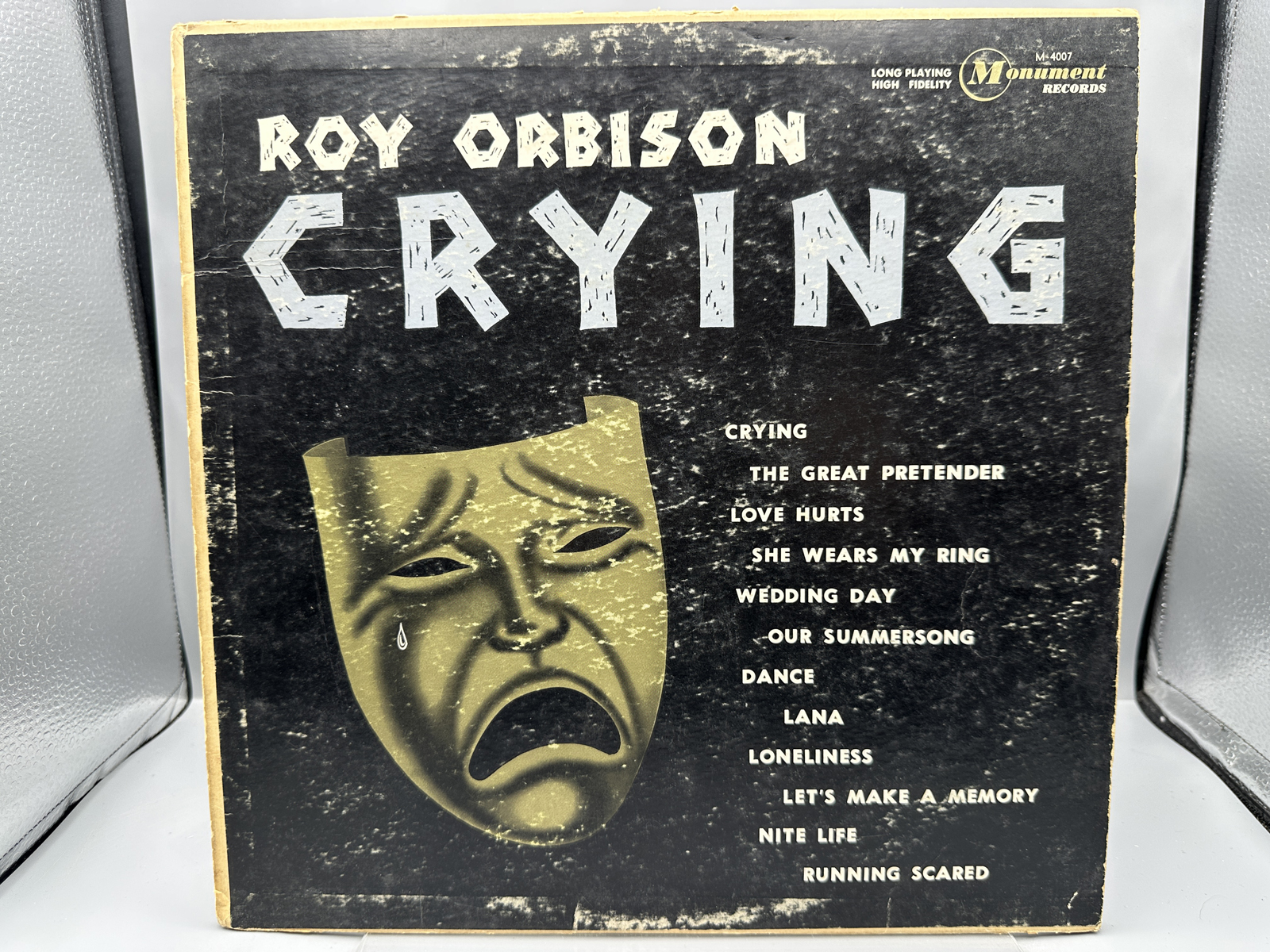 1962 Monument Records Roy Orbison Crying Vinyl Album - M 4007