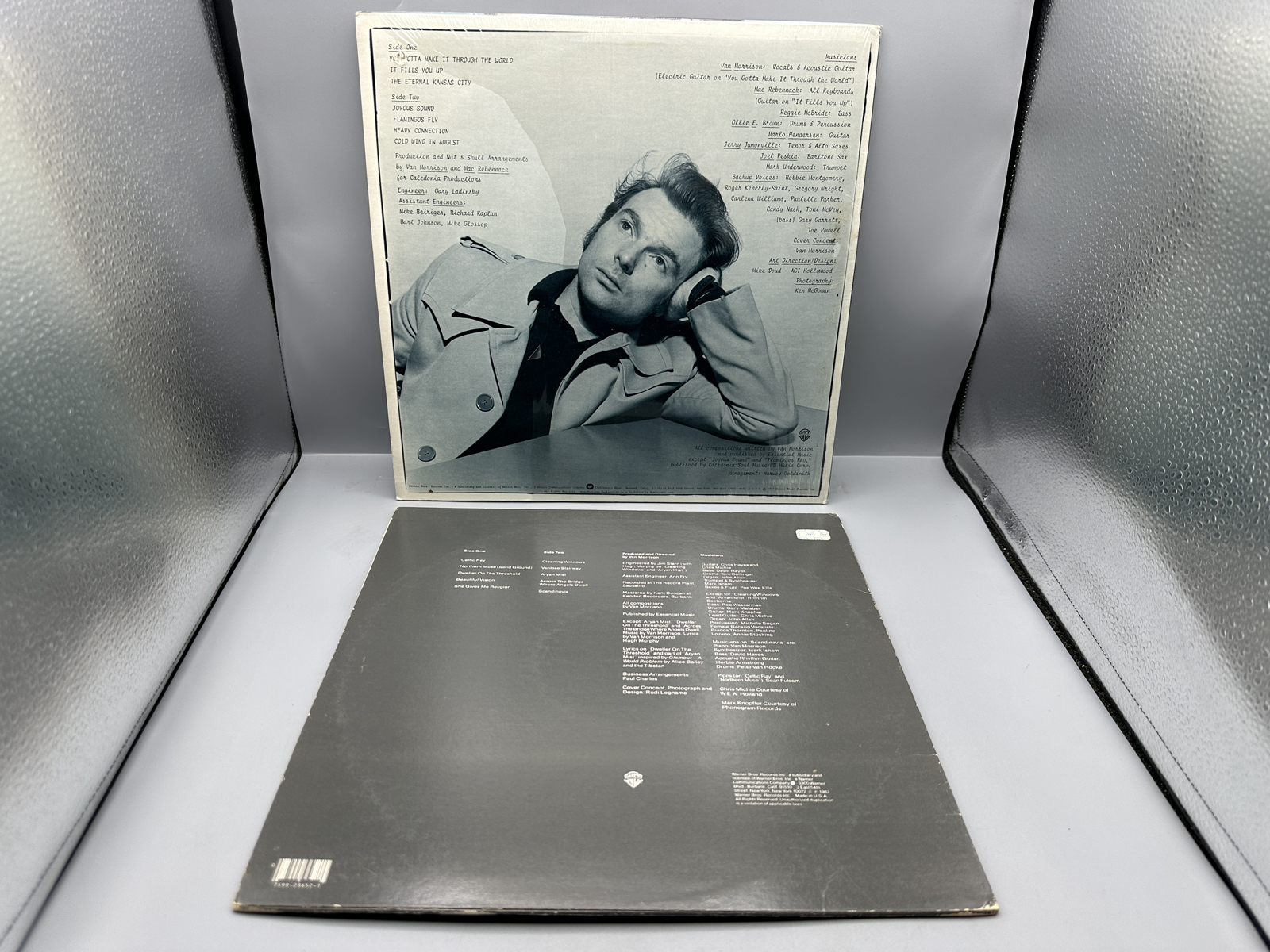 Van Morrison (2 LP Lot): A Period Of Transition (1977), promo hole in cover, in original shrinkwrap; and Beautiful Vision (1982)