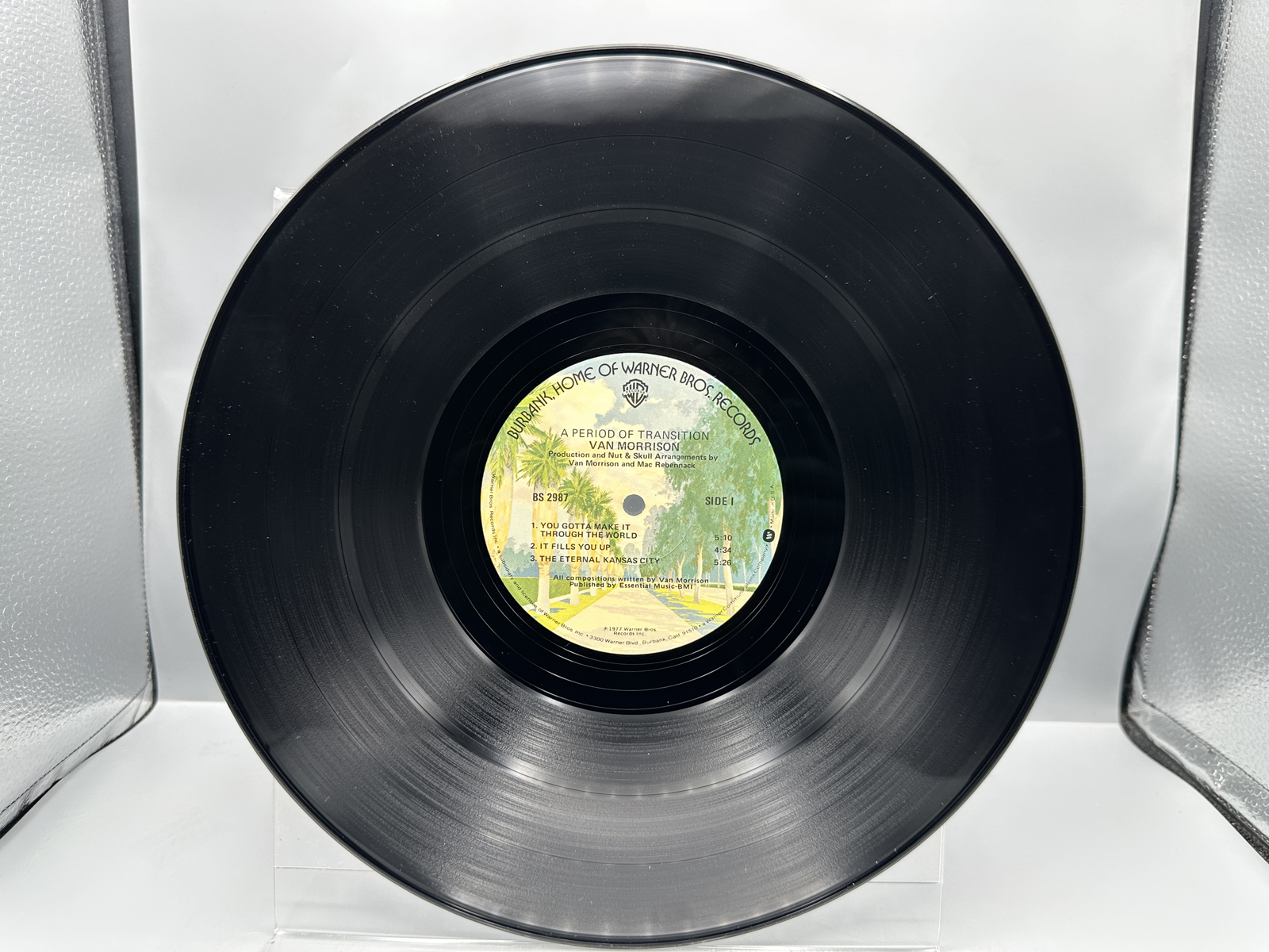 Van Morrison (2 LP Lot): A Period Of Transition (1977), promo hole in cover, in original shrinkwrap; and Beautiful Vision (1982)