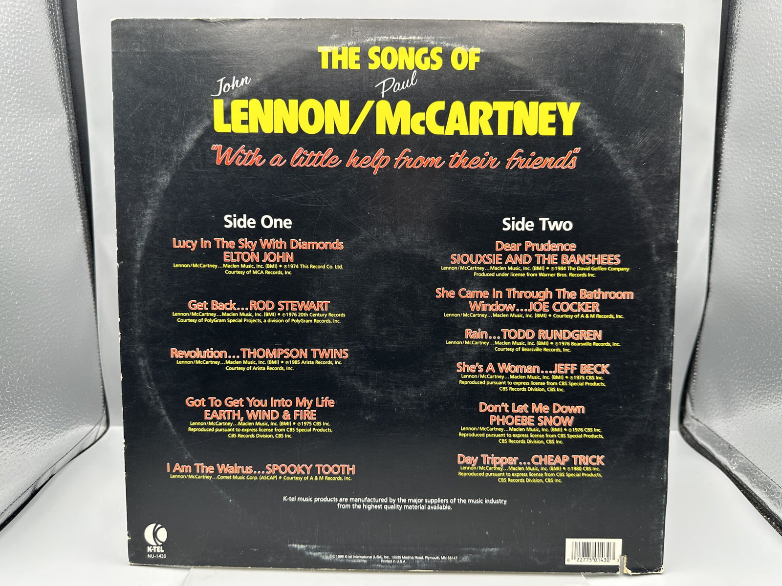 K-TEL presents Lennon/McCartney - With A Little Help From Their Friends (1986). A variety of artists including Elton John, Rod Stewart, Chea