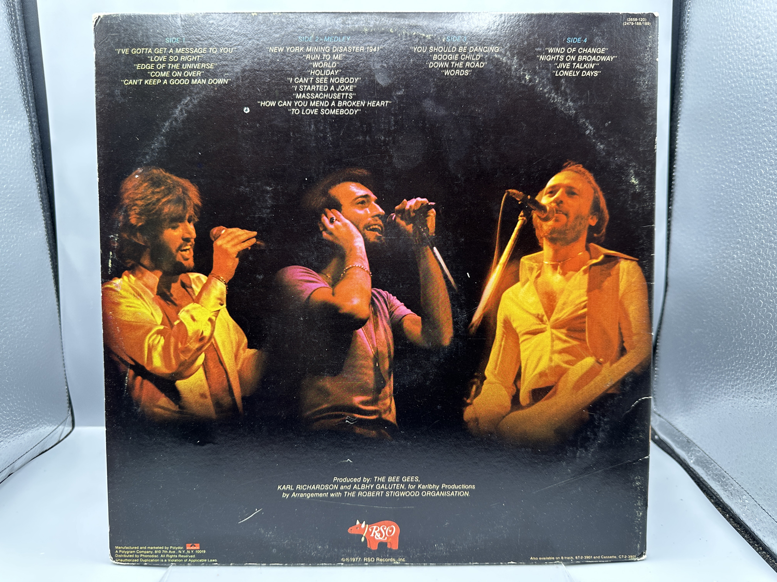 1977 RSO Records Bee Gees Here At Last Live 2-LP Vinyl Album - RS-2-3901