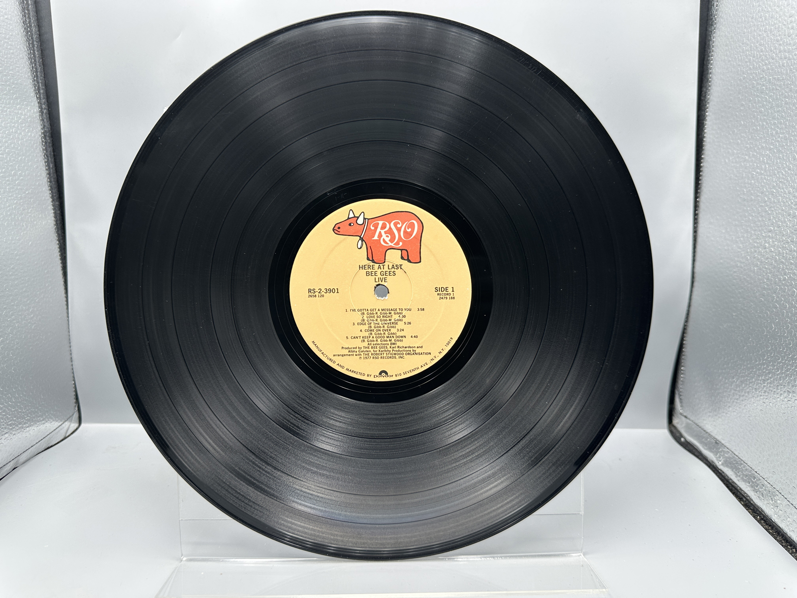 1977 RSO Records Bee Gees Here At Last Live 2-LP Vinyl Album - RS-2-3901