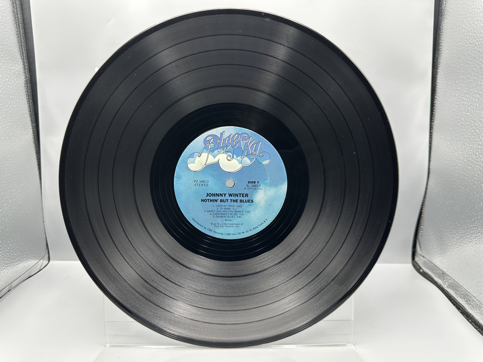1977 Blue Sky Records Johnny Winter Nothin' But The Blues Vinyl Album - PZ 34813