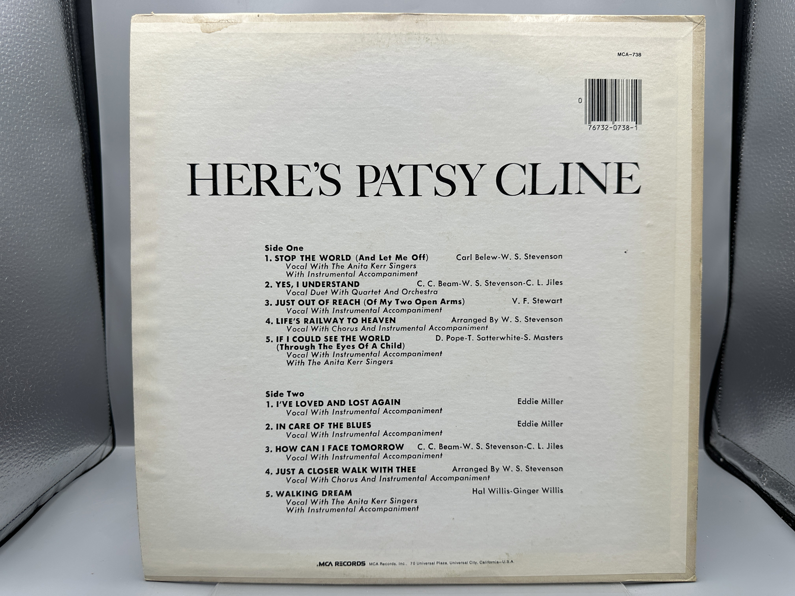1980 MCA Records Patsy Cline Here's Patsy Cline Reissue Vinyl Album - MCA-738