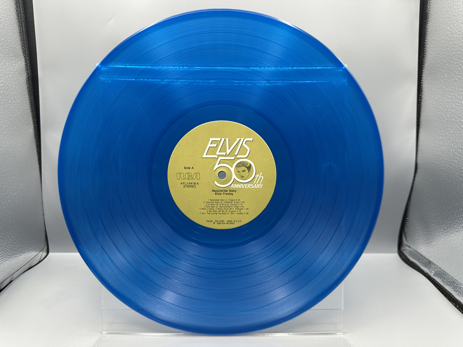 Elvis Presley (2 LP Lot): Reconsider Baby (1985), 50th Anniversary label, blue vinyl; and Harum Scarum - Original Soundtrack Album (1977), r