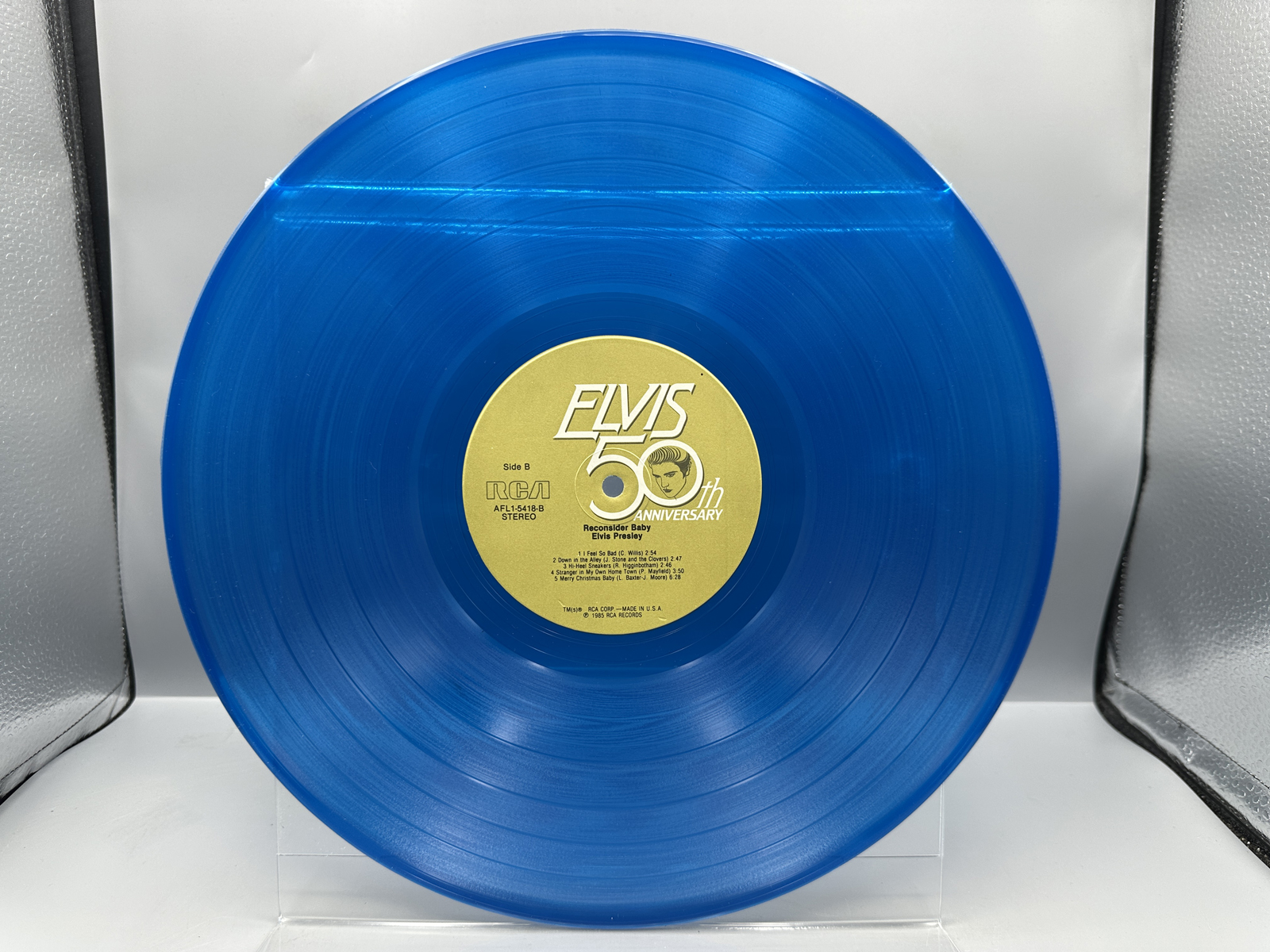 Elvis Presley (2 LP Lot): Reconsider Baby (1985), 50th Anniversary label, blue vinyl; and Harum Scarum - Original Soundtrack Album (1977), r