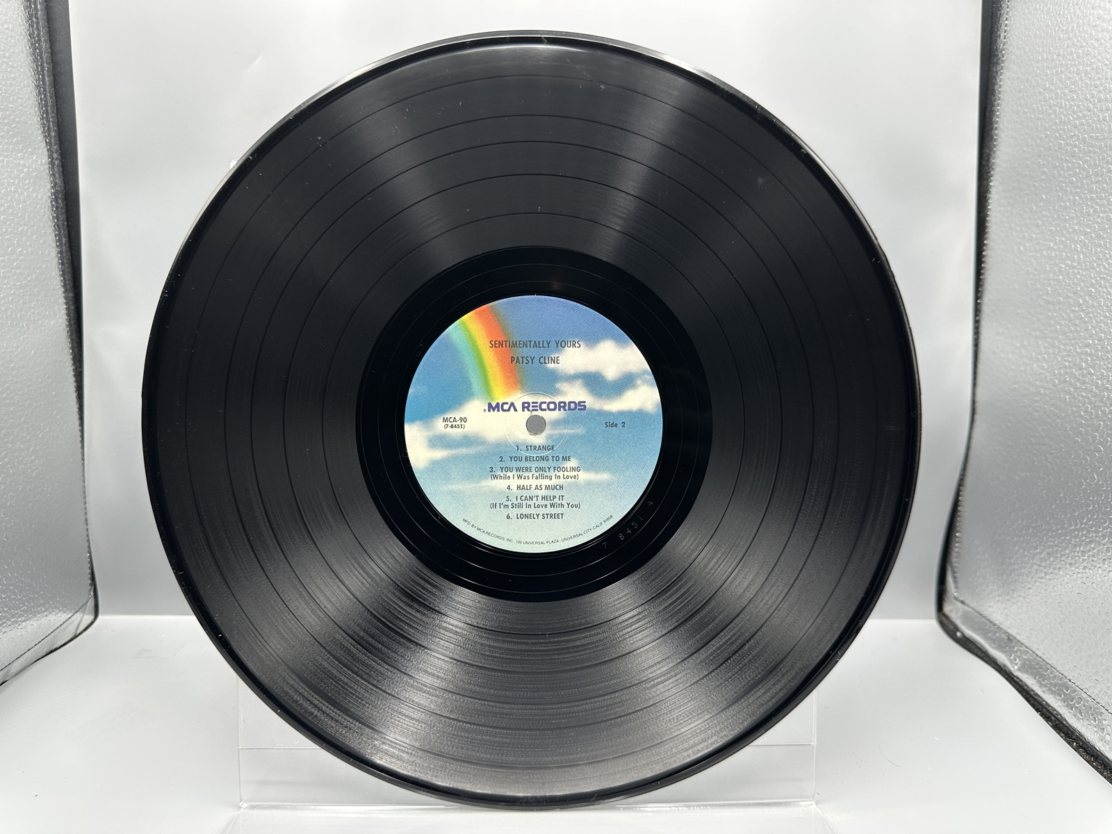 1980 MCA Records Patsy Cline Sentimentally Yours Reissue Vinyl Album - MCA-90