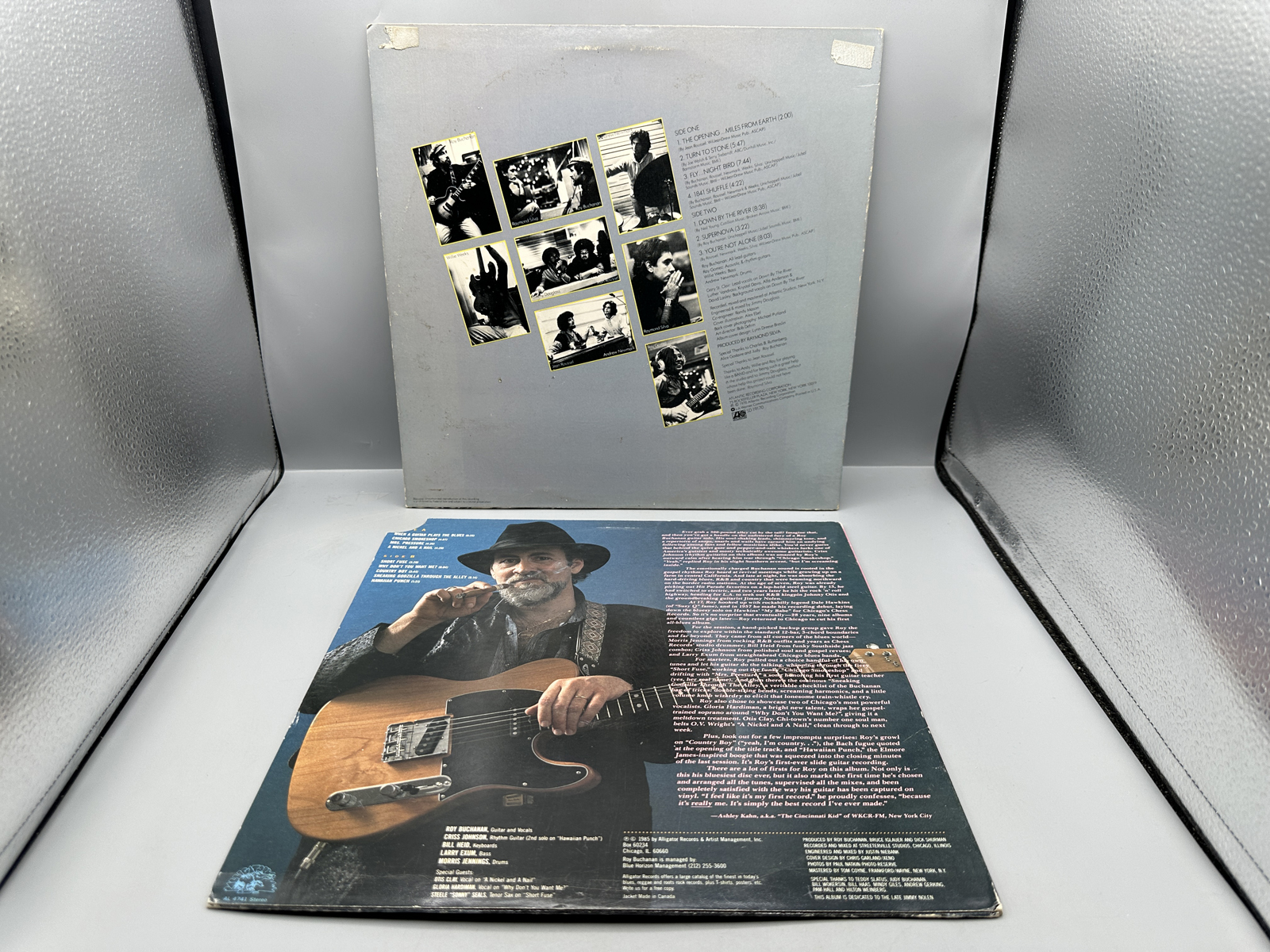 Roy Buchanan (2 LP Lot): You're Not Alone (1978); and When A Guitar Plays The Blues (1985), promo-cut cover corner