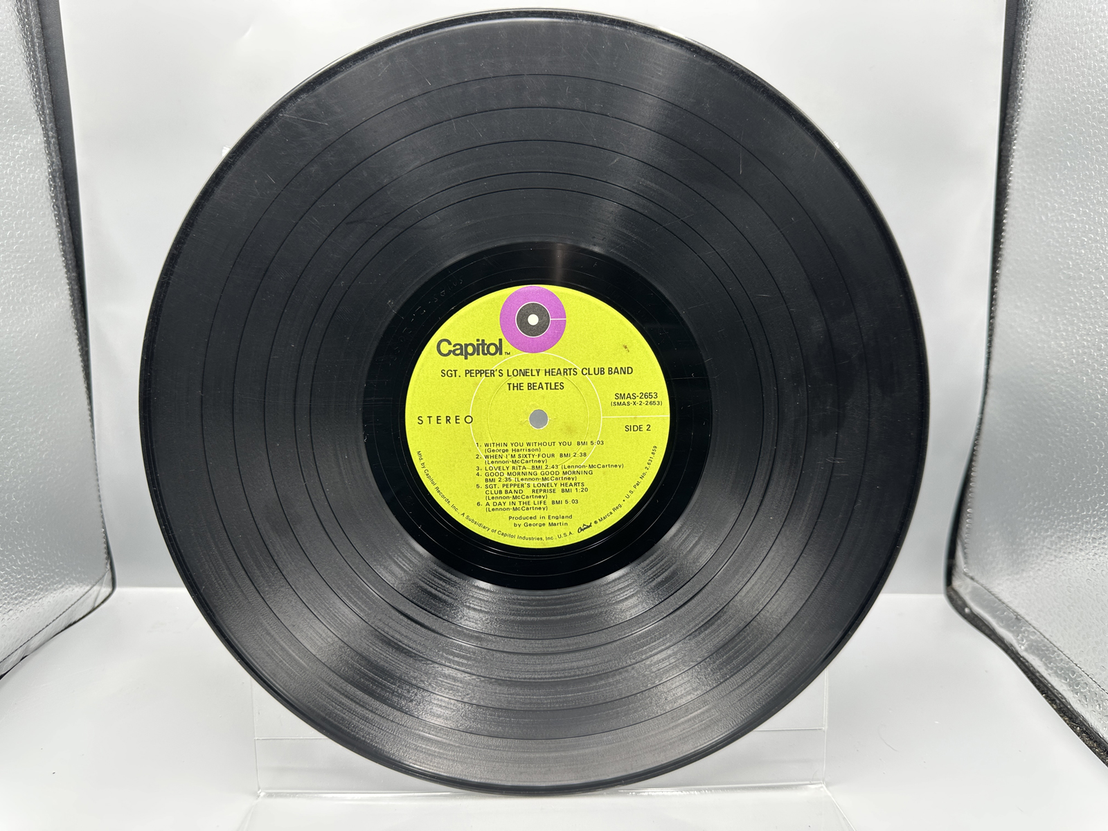 1970s Capitol Records The Beatles Sgt. Peppers Lonely Hearts Club Band Reissue Vinyl Album - SMAS-2653