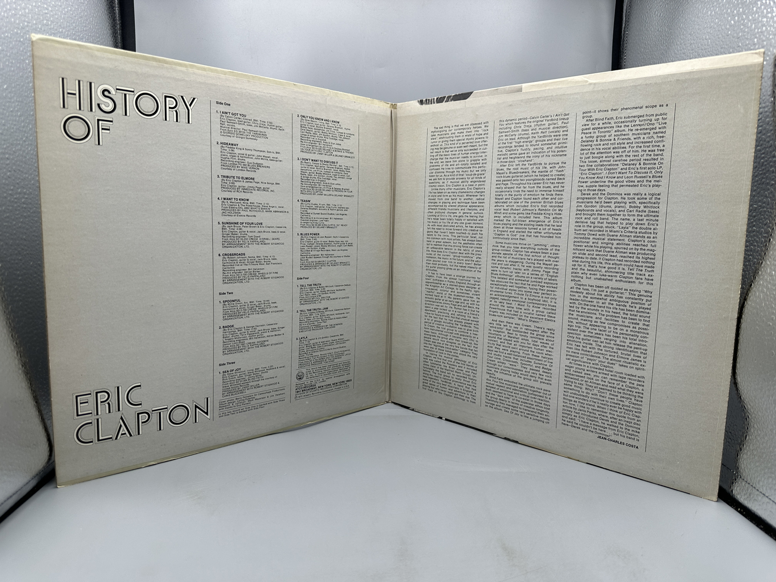 Eric Clapton (2 LP Lot): History Of Eric Clapton (1972), gatefold, 2 LPs; and Slowhand (1977), gatefold
