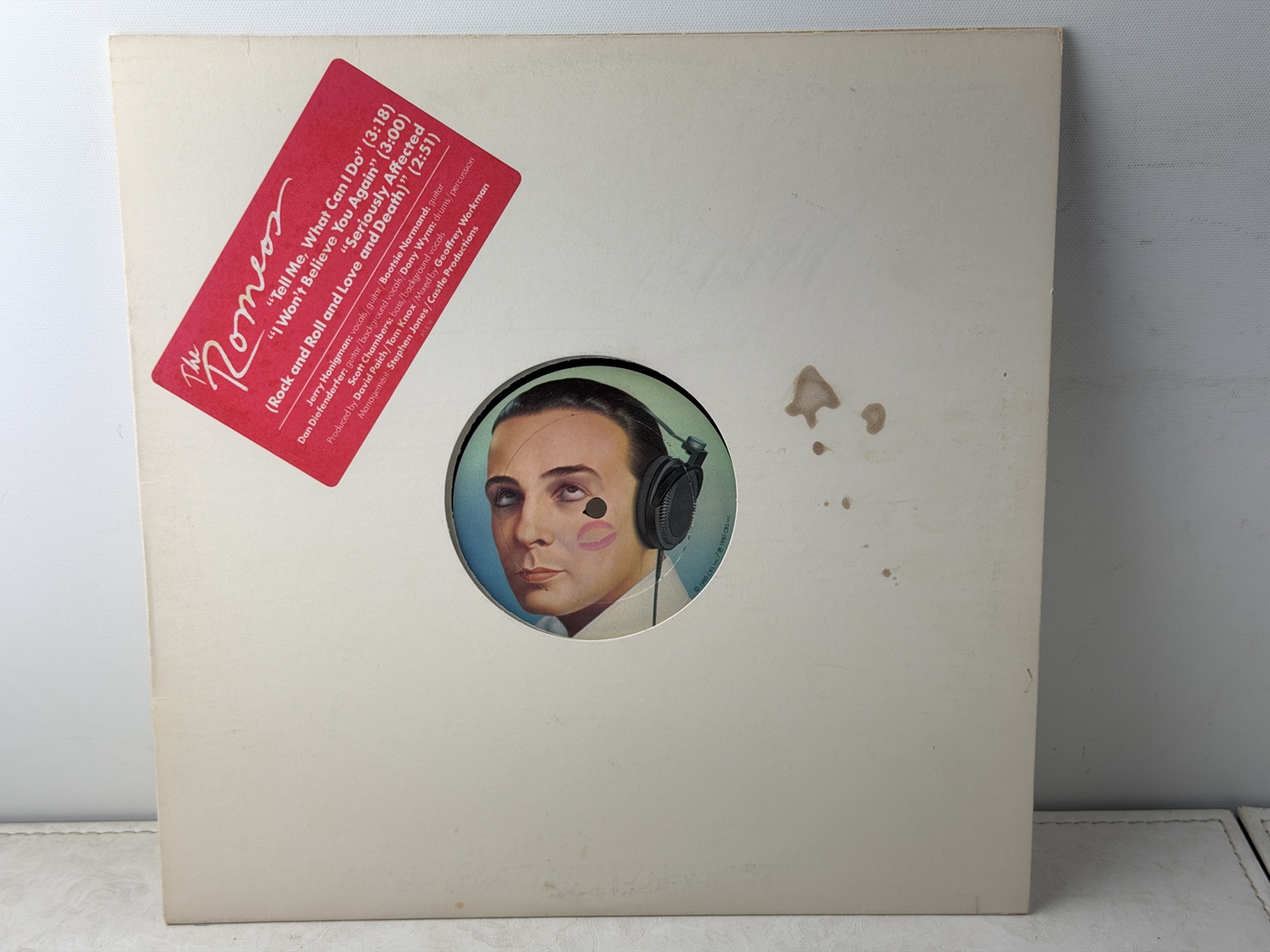 1980 CBS Records The Romeos Rock And Roll And Love And Death Promotional 12 Inch Vinyl Single