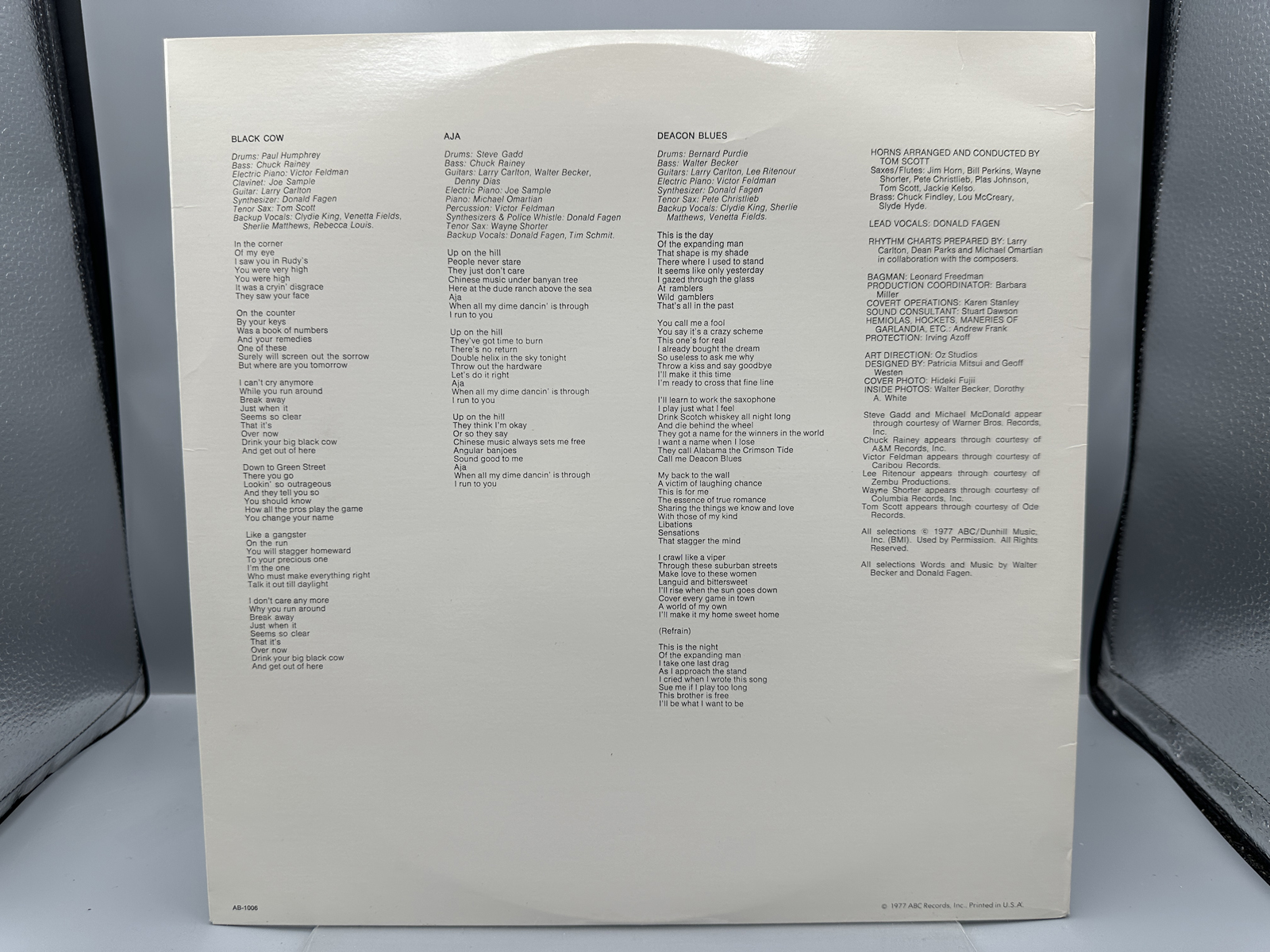 1977 ABC Records Steely Dan Aja Vinyl Album - AB-1006