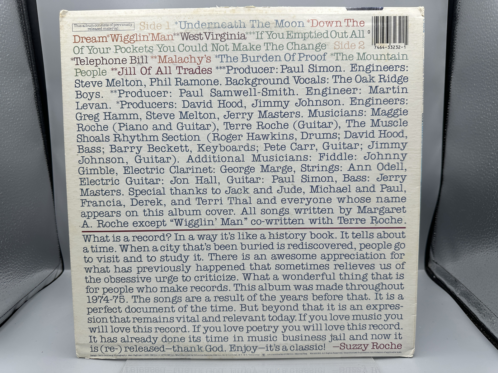 1981 Columbia Records Maggie And Terre Roche Seductive Reasoning Reissue Vinyl Album - KC 33232