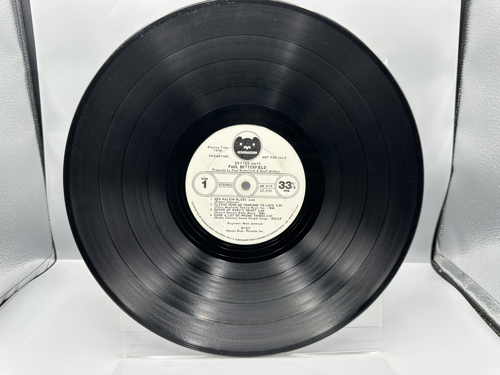1973 Bearsville Records Paul Butterfield Better Days Promotional Vinyl Album - BR 2119