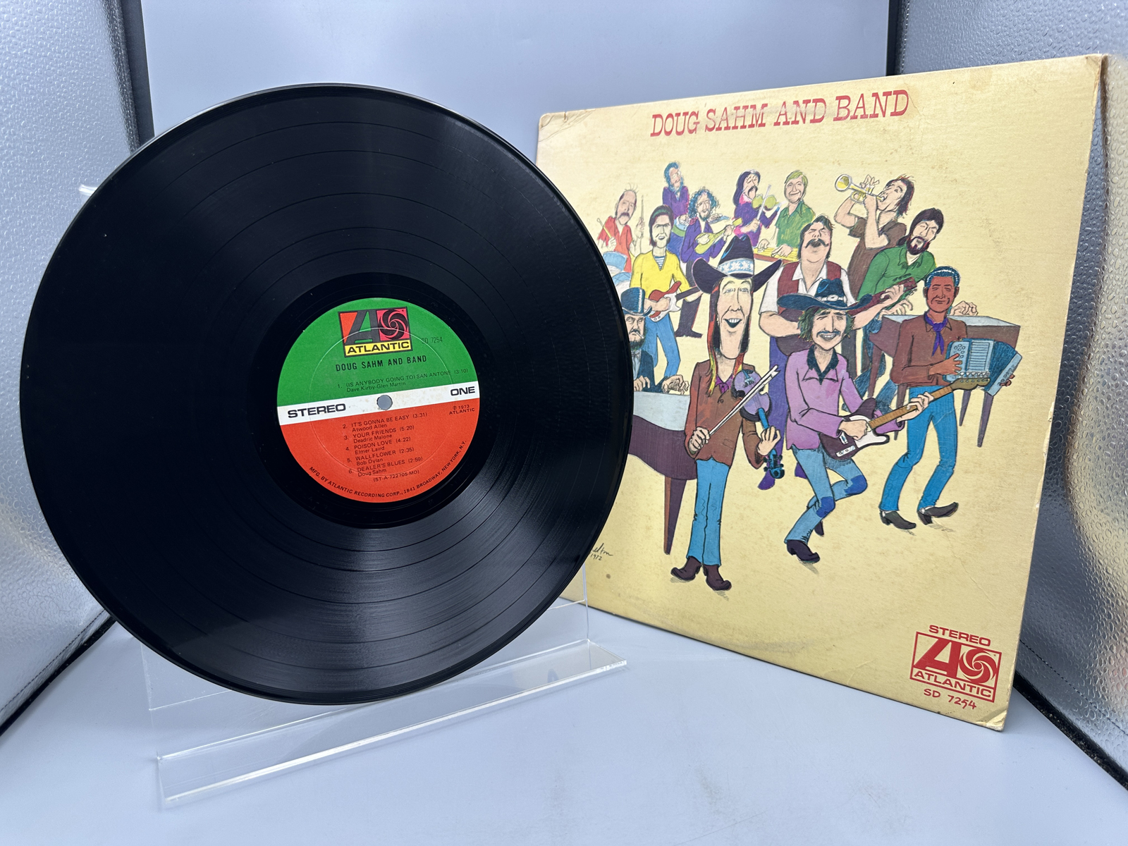 Doug Sahm and Band: Self-titled (1973), promo-notch in cover. Band members include Bob Dylan and Dr. John.