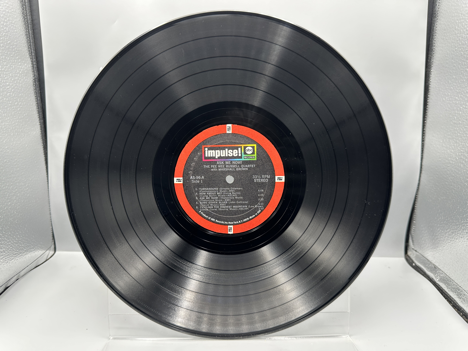 1966 Impulse Records The Pee Wee Russell Quartet With Marshall Brown Ask Me Now! Vinyl Album - AS-96