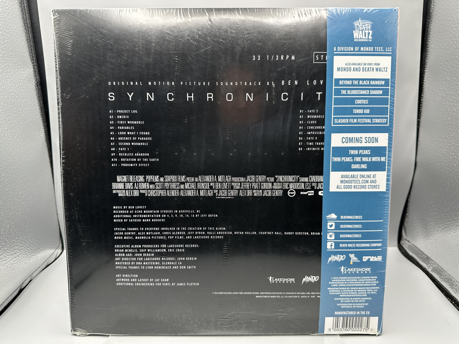 SEALED - Synchronicity: Original Motion Picture Soundtrack (2016), score to this science fiction thriller written by Ben Lovett, gatefold, 1