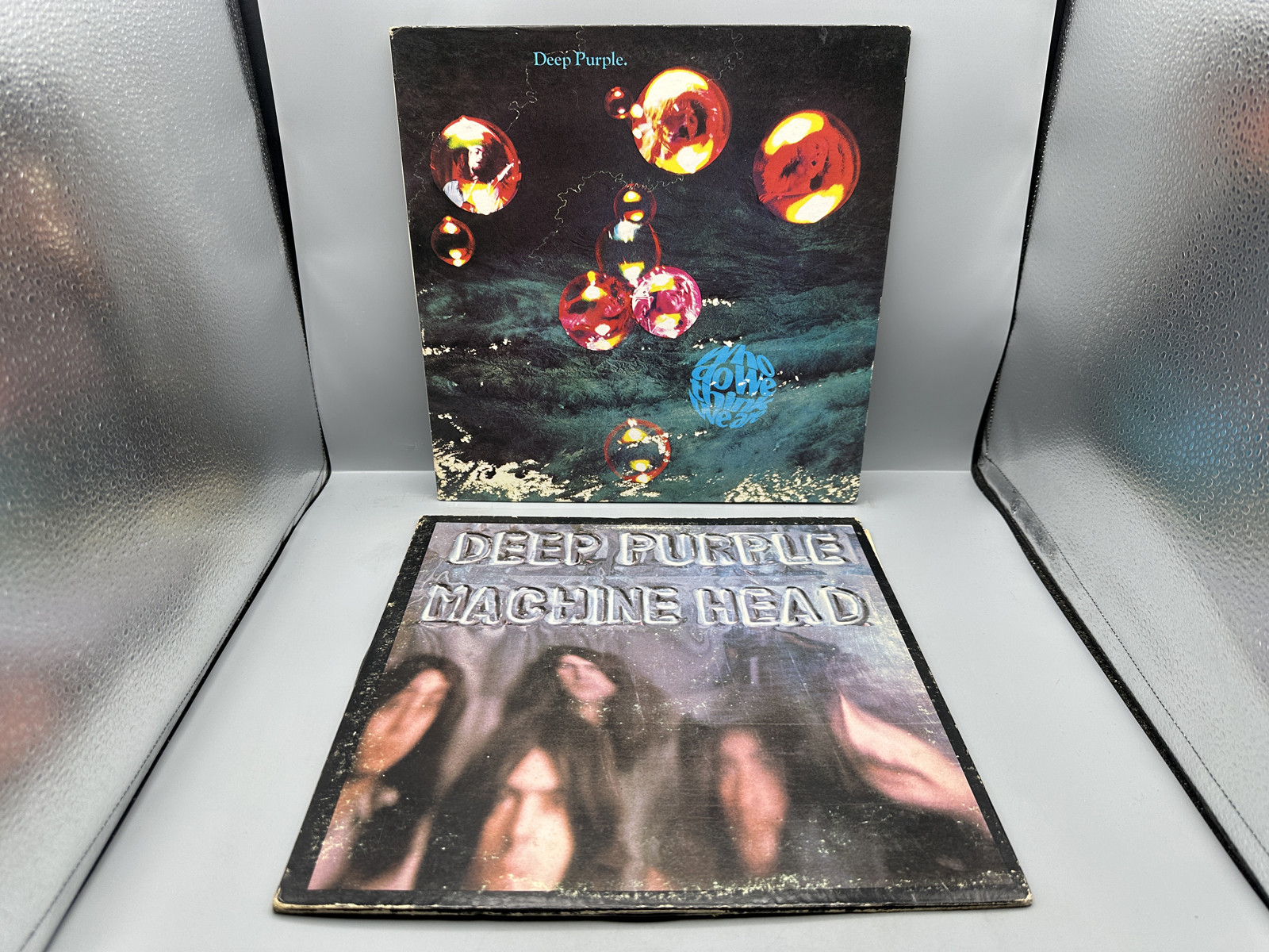 Deep Purple (2 LP Lot): Who Do We Think We Are! (1983), reissue, gatefold; and Machine Head (1972), gatefold, cover shows wear