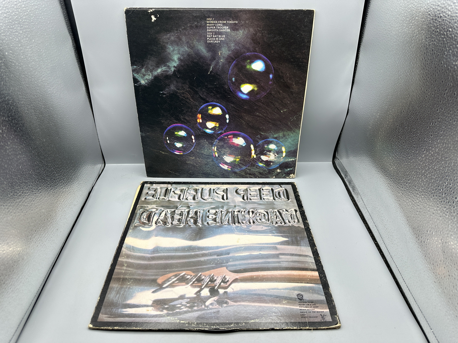 Deep Purple (2 LP Lot): Who Do We Think We Are! (1983), reissue, gatefold; and Machine Head (1972), gatefold, cover shows wear