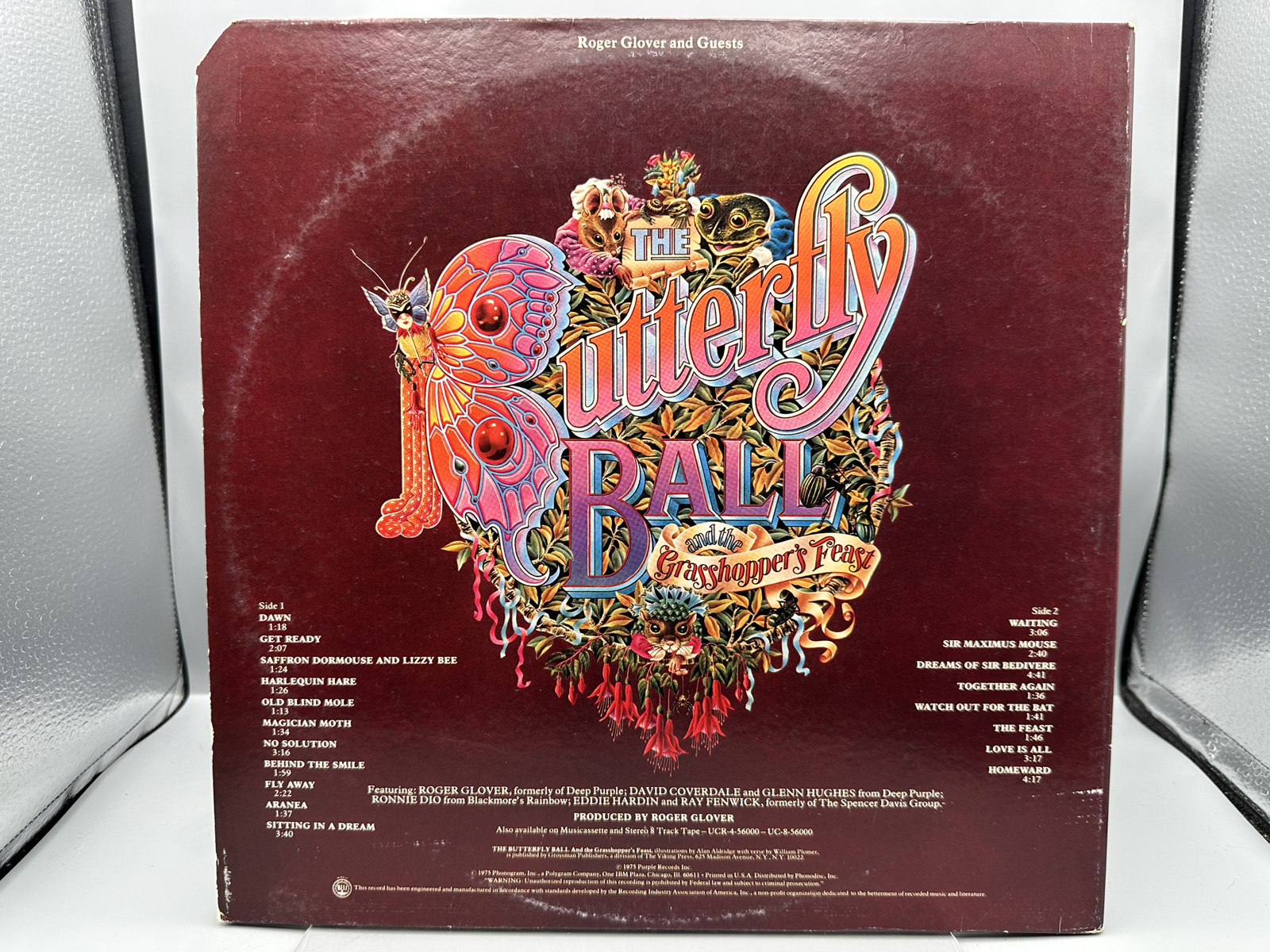 Roger Glover and Guests: The Butterfly Ball And The Grasshopper's Feast (1975), gatefold. Band features former Deep Purple members Roger Glo