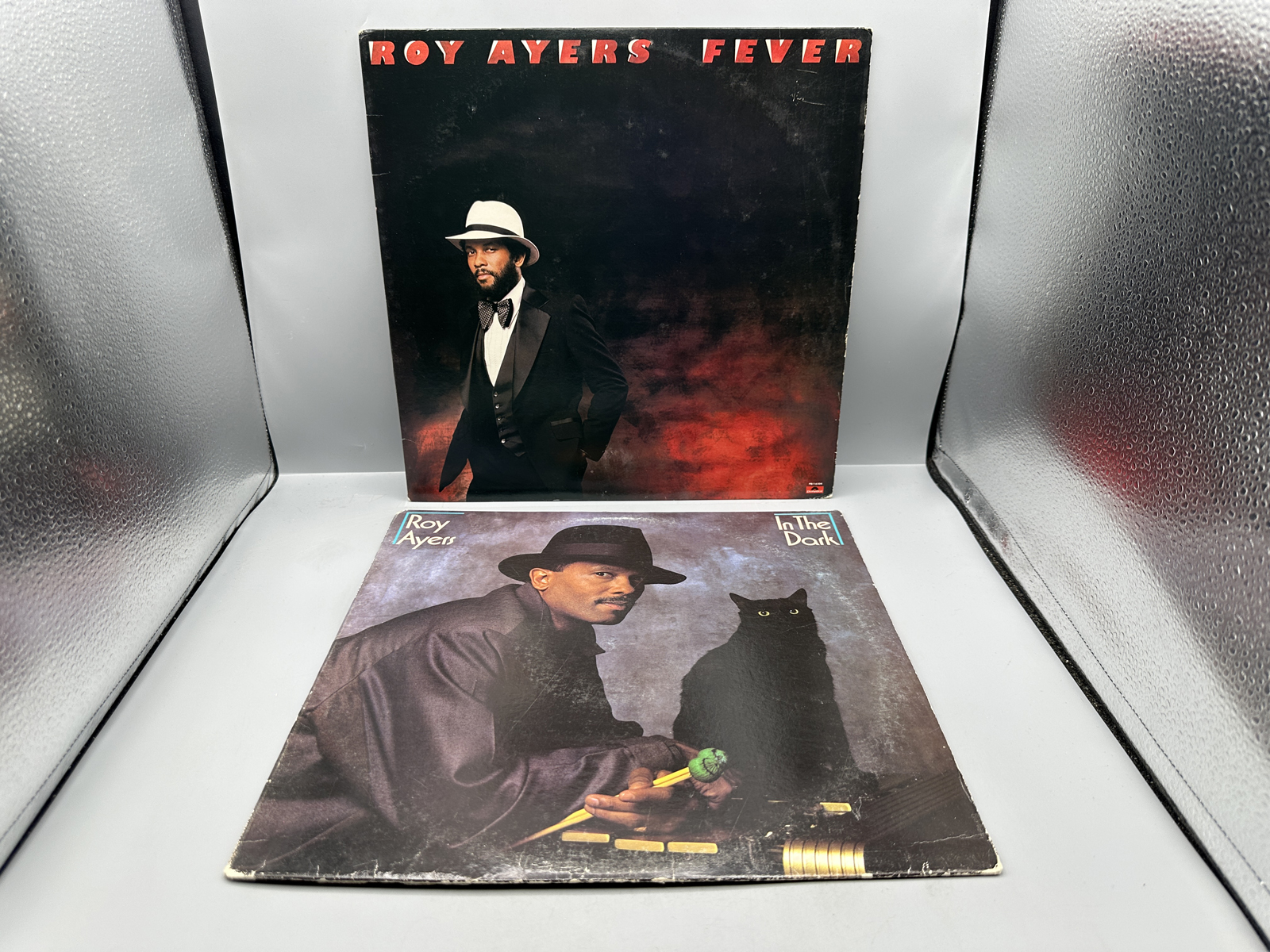 Roy Ayers (2 LP Lot): Fever (1979); and In The Dark (1984), promo stamp on back cover