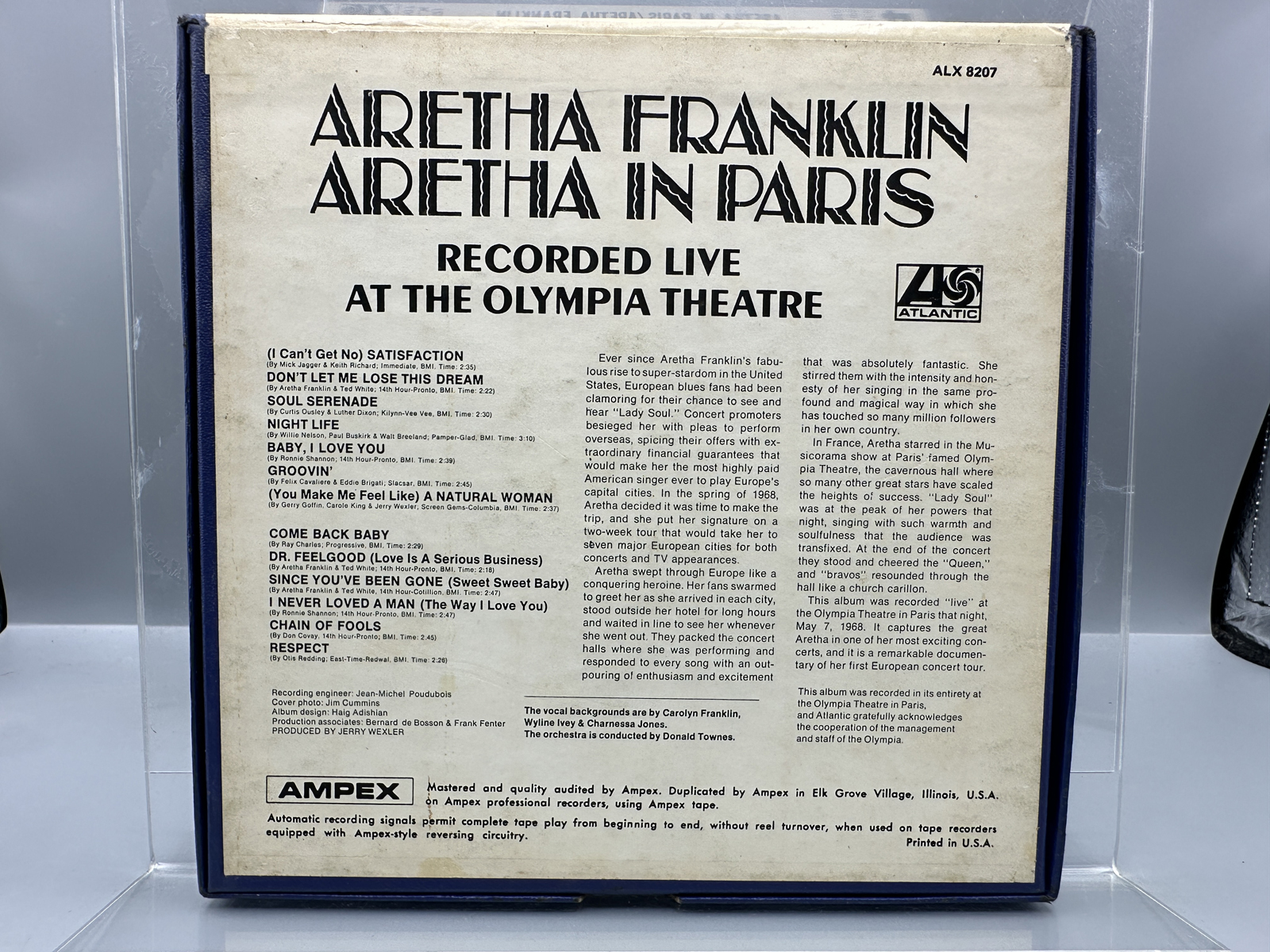 4-Track Stereo Reel-To-Reel Tape - Aretha Franklin: Aretha in Paris (1968), 3 3/4 IPS, Atlantic ALX 8207