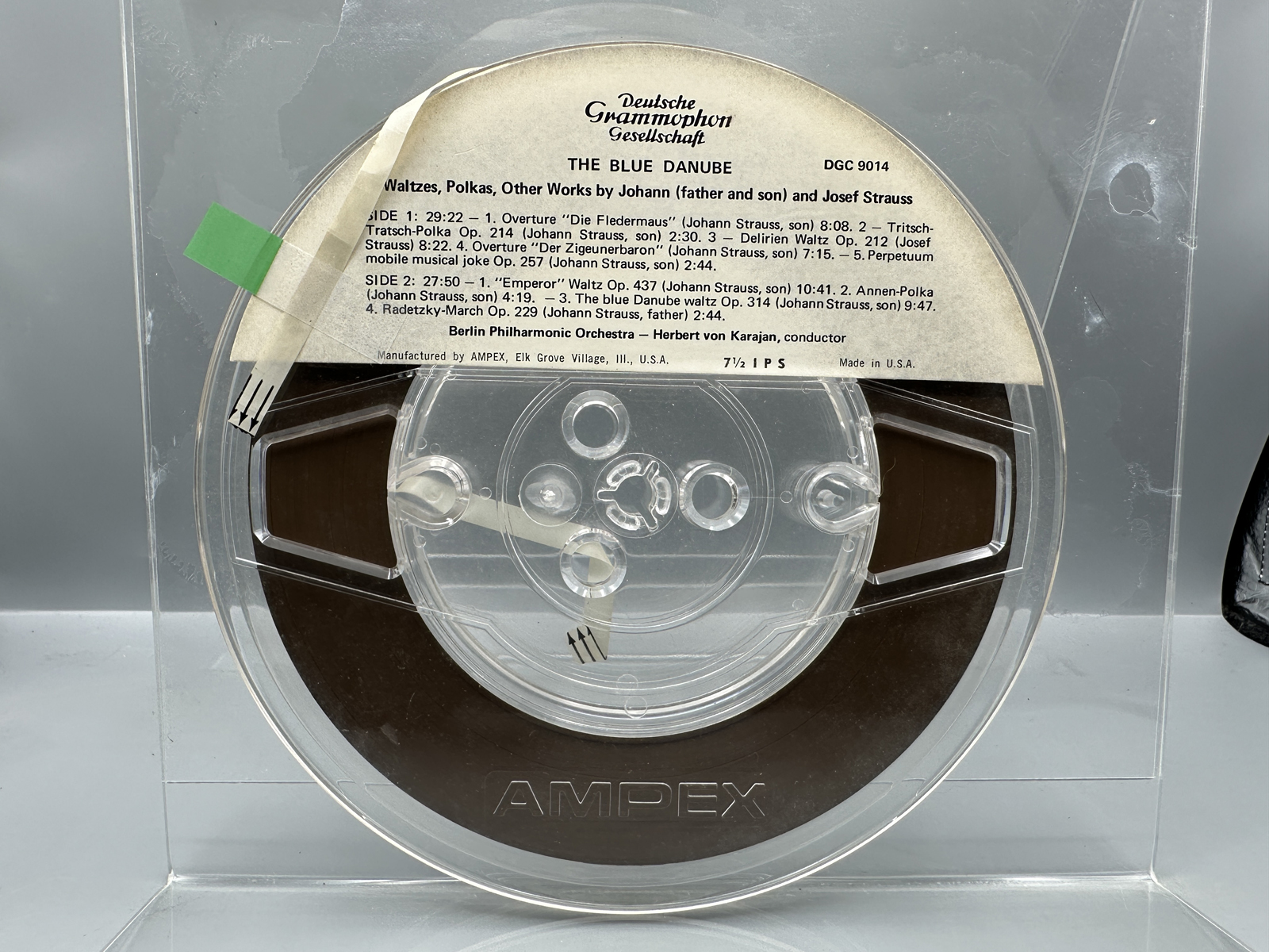 Lot of Two (2) Classical 4-Track Stereo Reel-To-Reel Tapes - Beethoven: Symphonies No. 4 and No. 5 (1965), DGA 8803; and Strauss: The Blue D