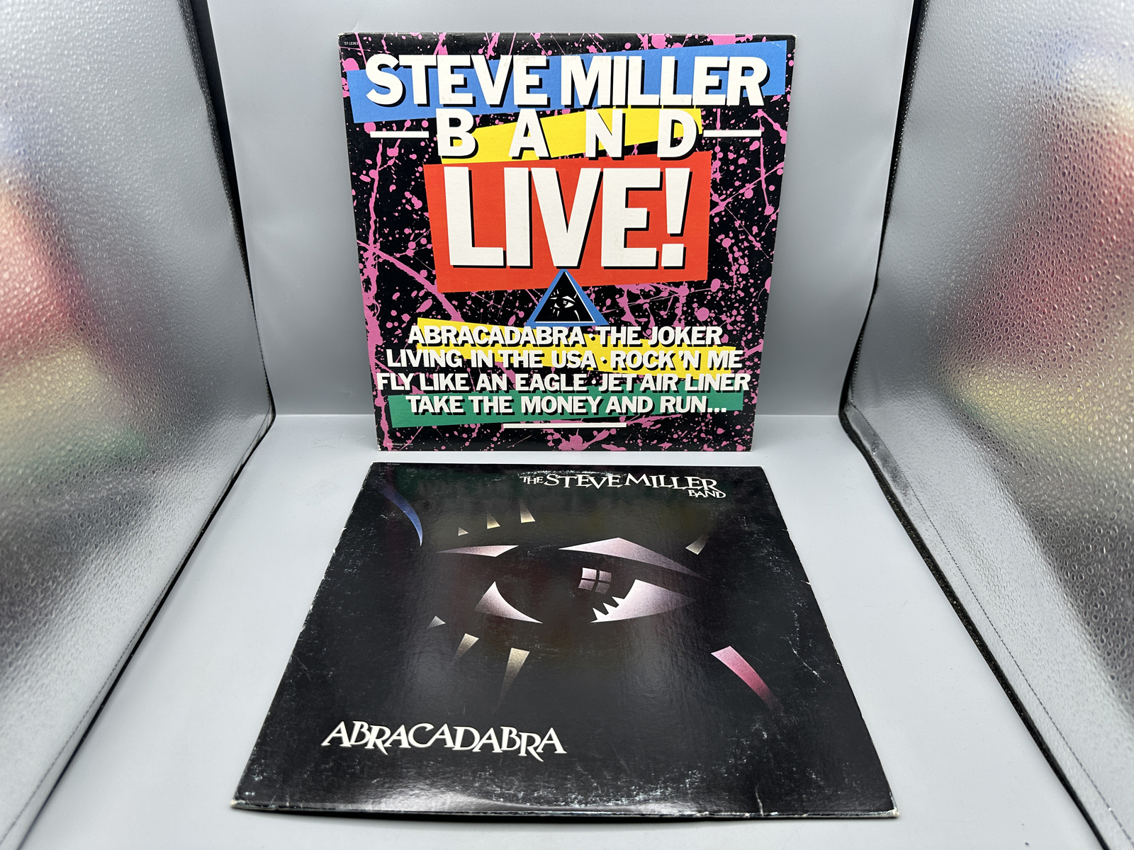 Steve Miller (2 LP Lot): Steve Miller Band Live! (1983); and Abracadabra (1982)