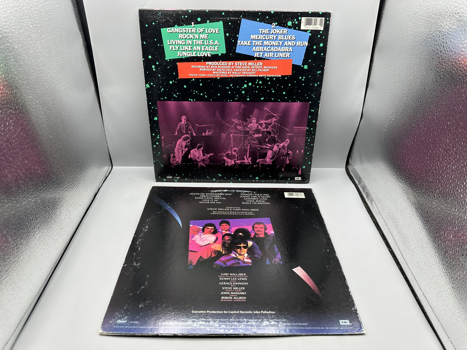 Steve Miller (2 LP Lot): Steve Miller Band Live! (1983); and Abracadabra (1982)